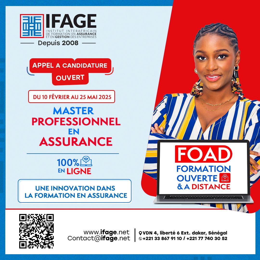 📅 Appel à candidature du Master Assurance 100% en ligne